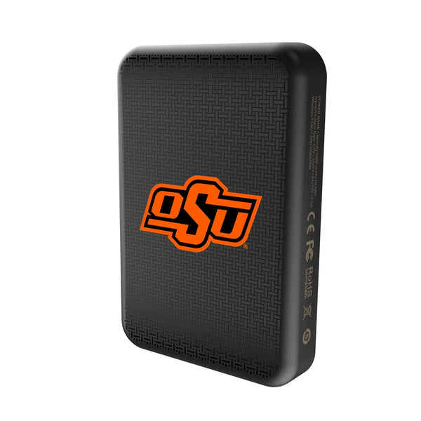 Oklahoma State University Cowboys Linen Wireless Mag Power Bank Solo.Jpg