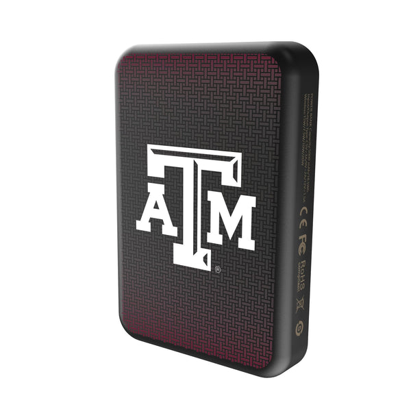 Texas A&M University Aggies Linen Wireless Mag Power Bank Solo.Jpg