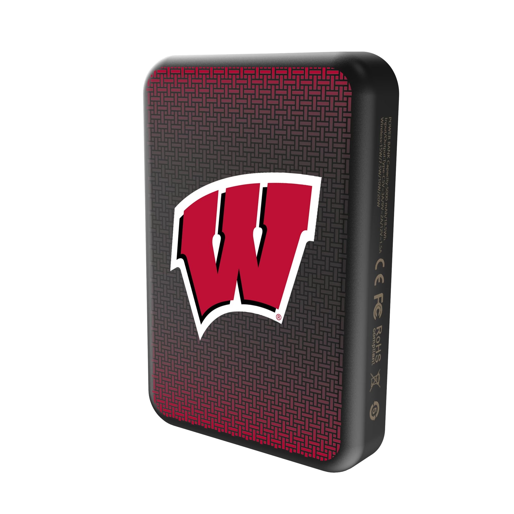 University of Wisconsin Badgers Linen Wireless Mag Power Bank Solo.Jpg