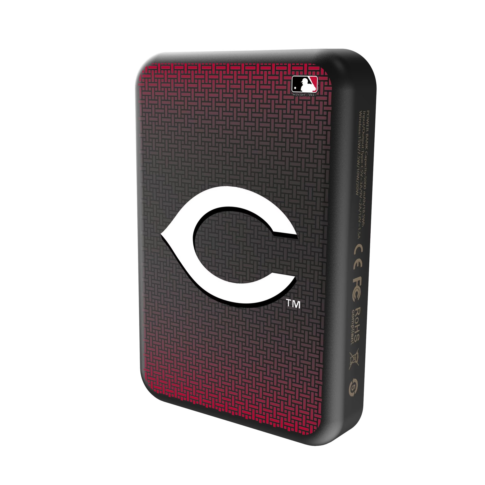 Cincinnati Reds Linen Wireless Mag Power Bank Solo.Jpg