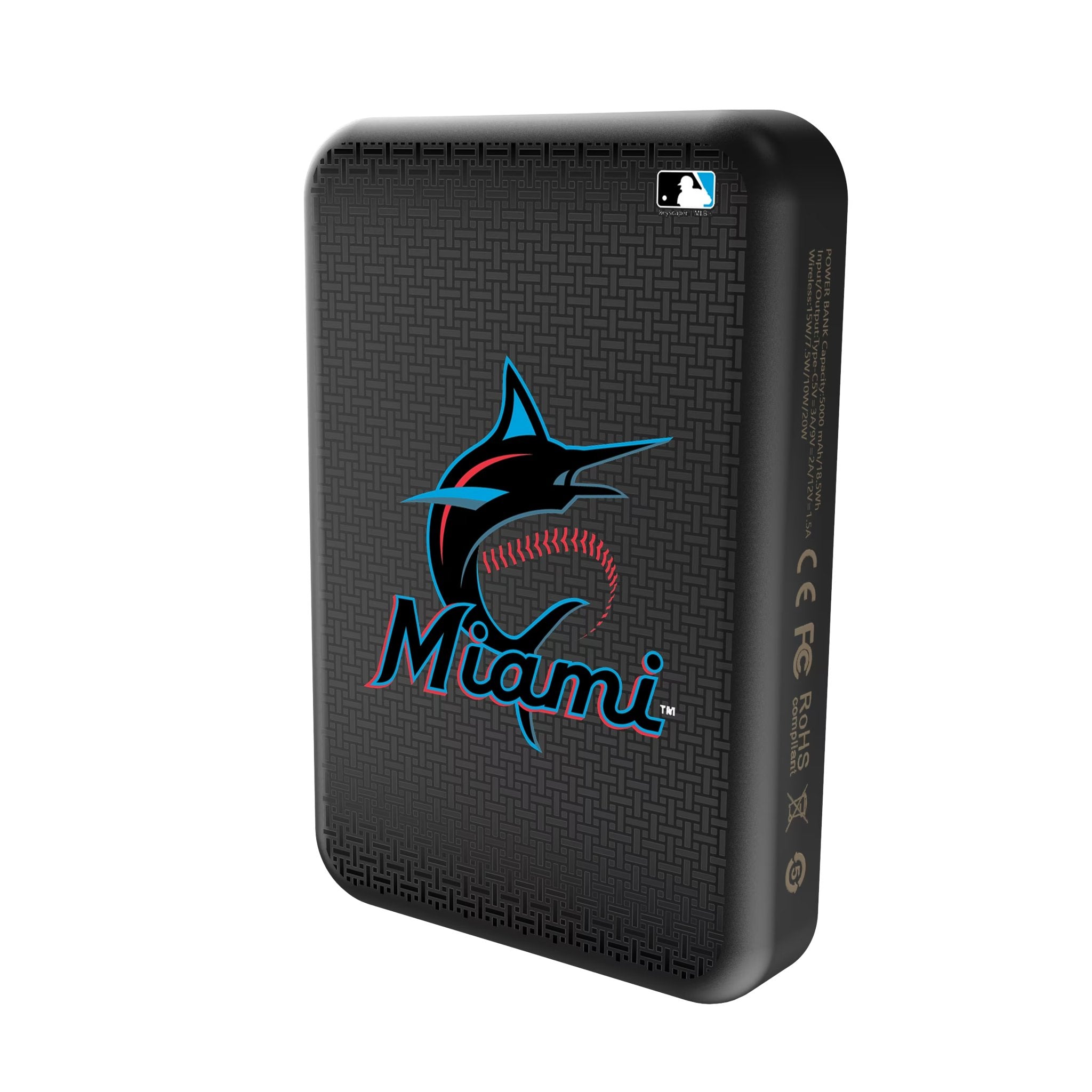 Miami Marlins Linen Wireless Mag Power Bank Solo.Jpg
