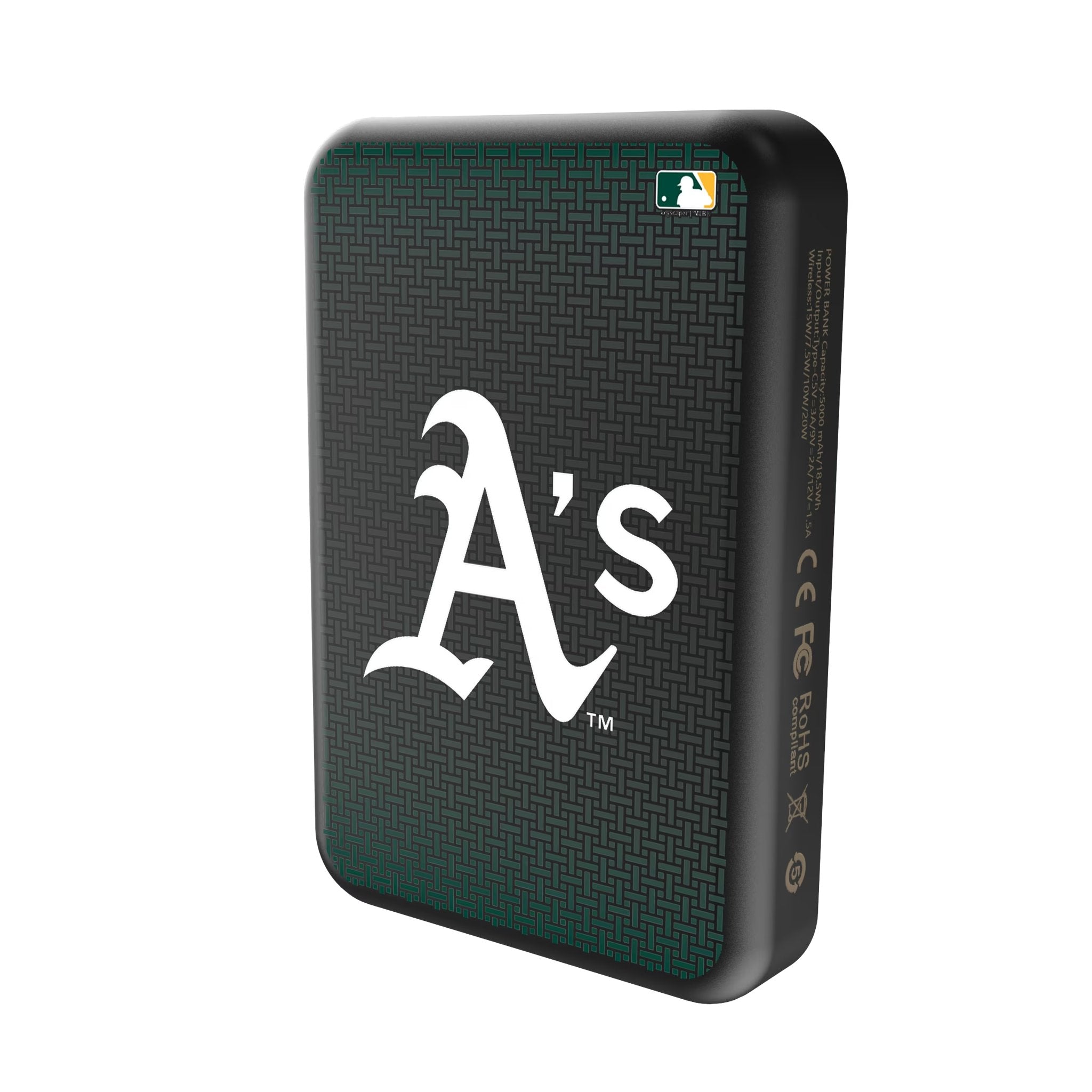 Oakland Athletics Linen Wireless Mag Power Bank Solo.Jpg