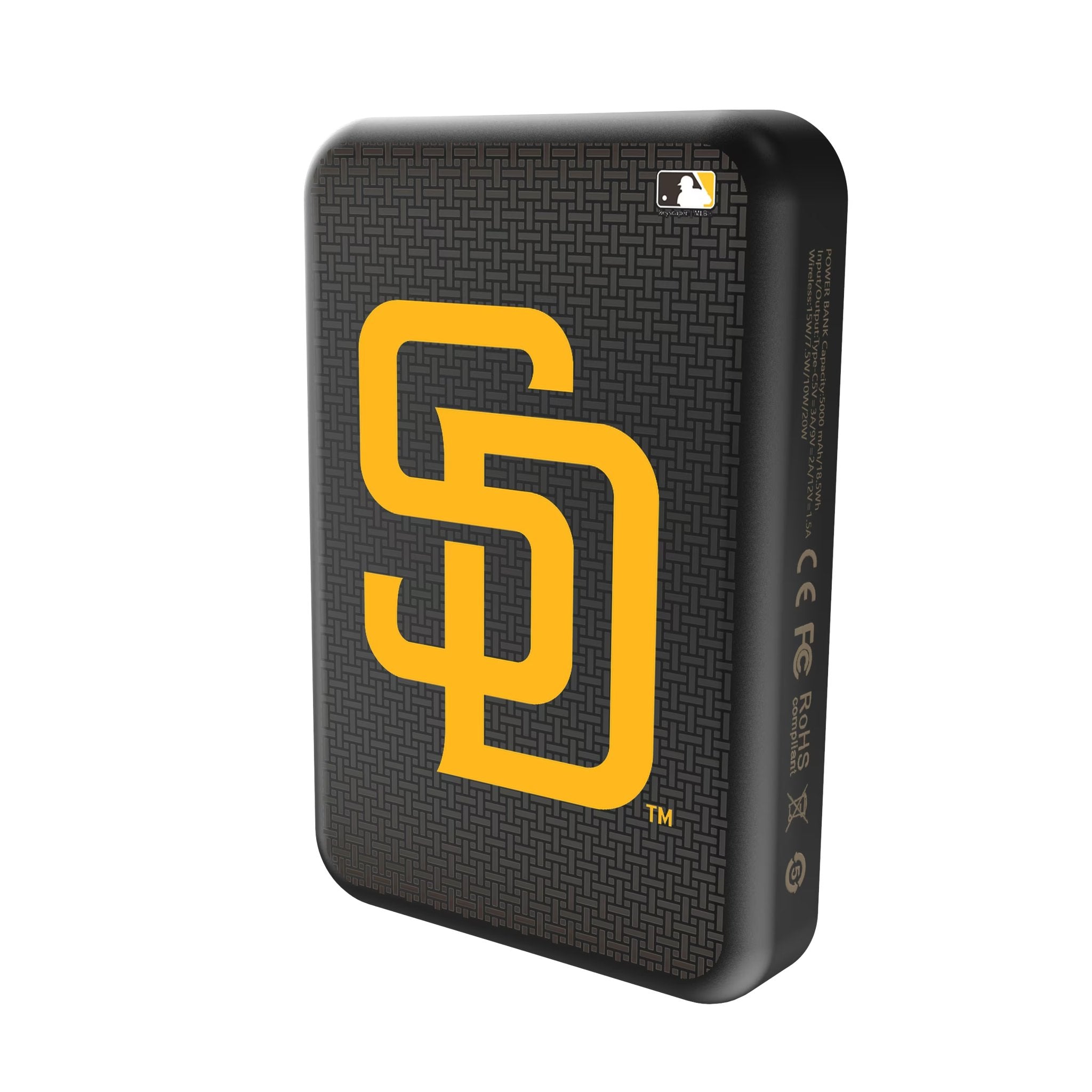 San Diego Padres Linen Wireless Mag Power Bank Solo.Jpg