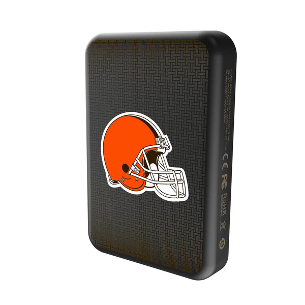 Cleveland Browns Linen Wireless Mag Power Bank Solo.Jpg