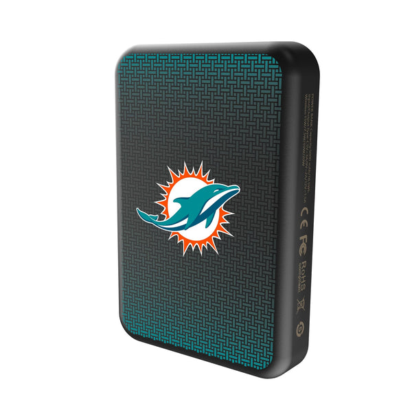 Miami Dolphins Linen Wireless Mag Power Bank Solo.Jpg
