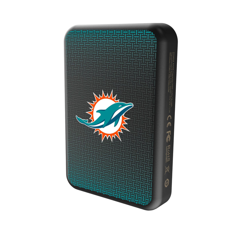Miami Dolphins Linen Wireless Mag Power Bank Solo.Jpg