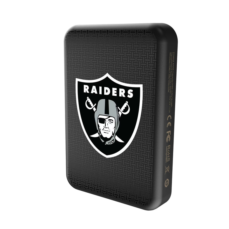 Las Vegas Raiders Linen Wireless Mag Power Bank Solo.Jpg