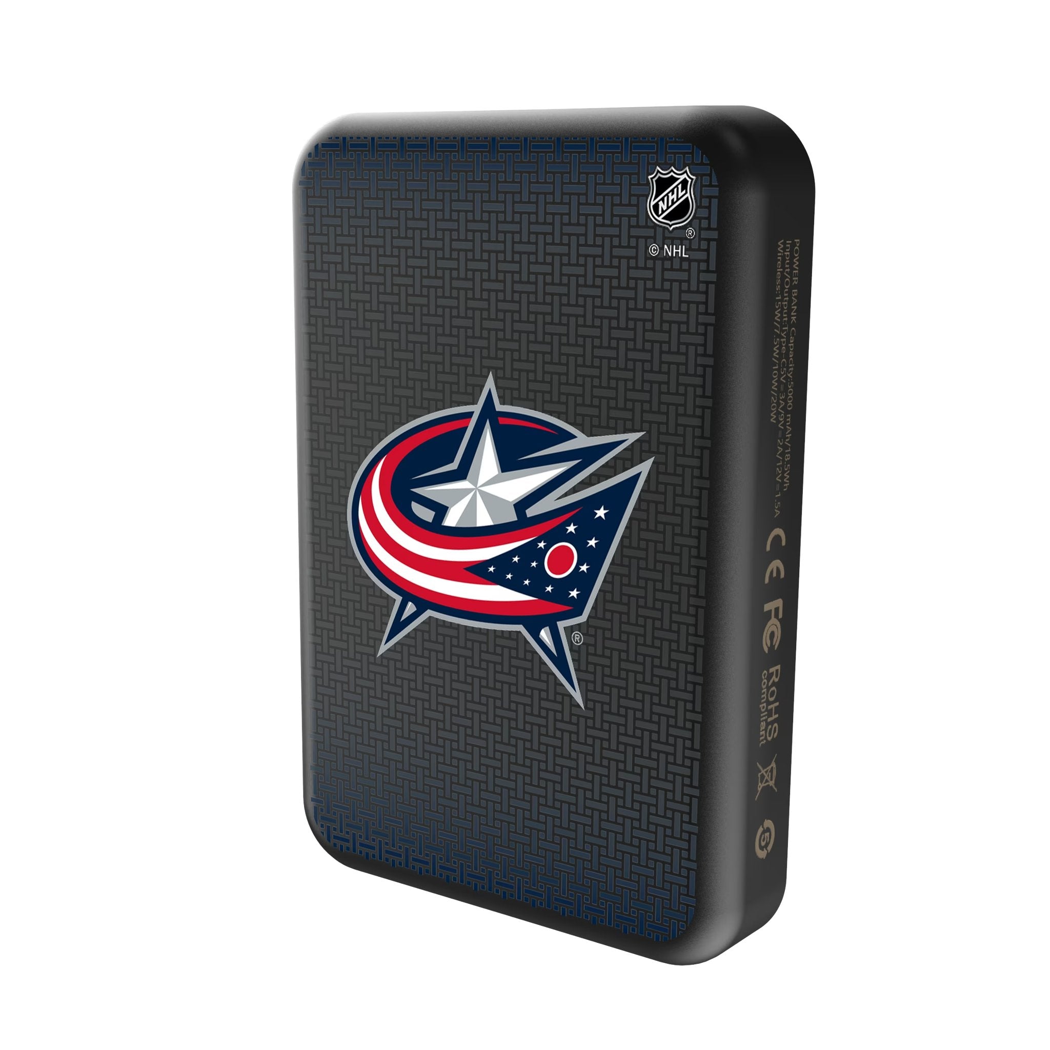 Columbus Blue Jackets Linen Wireless Mag Power Bank Solo.Jpg