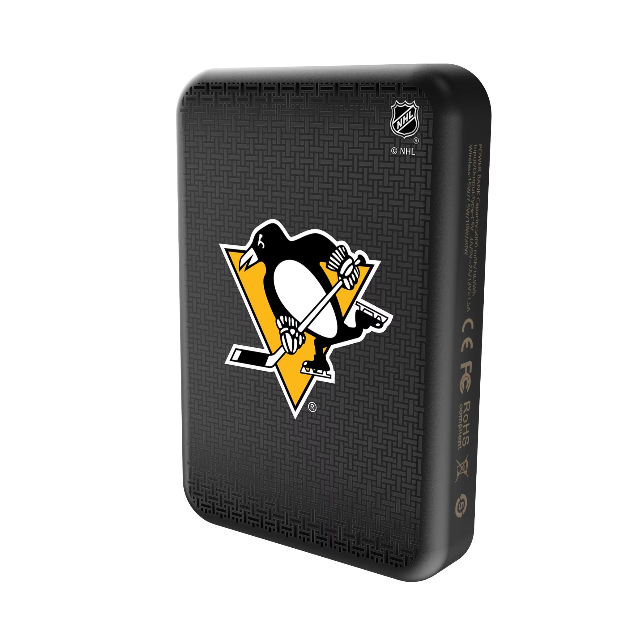 Pittsburgh Penguins Linen Wireless Mag Power Bank Solo.Jpg