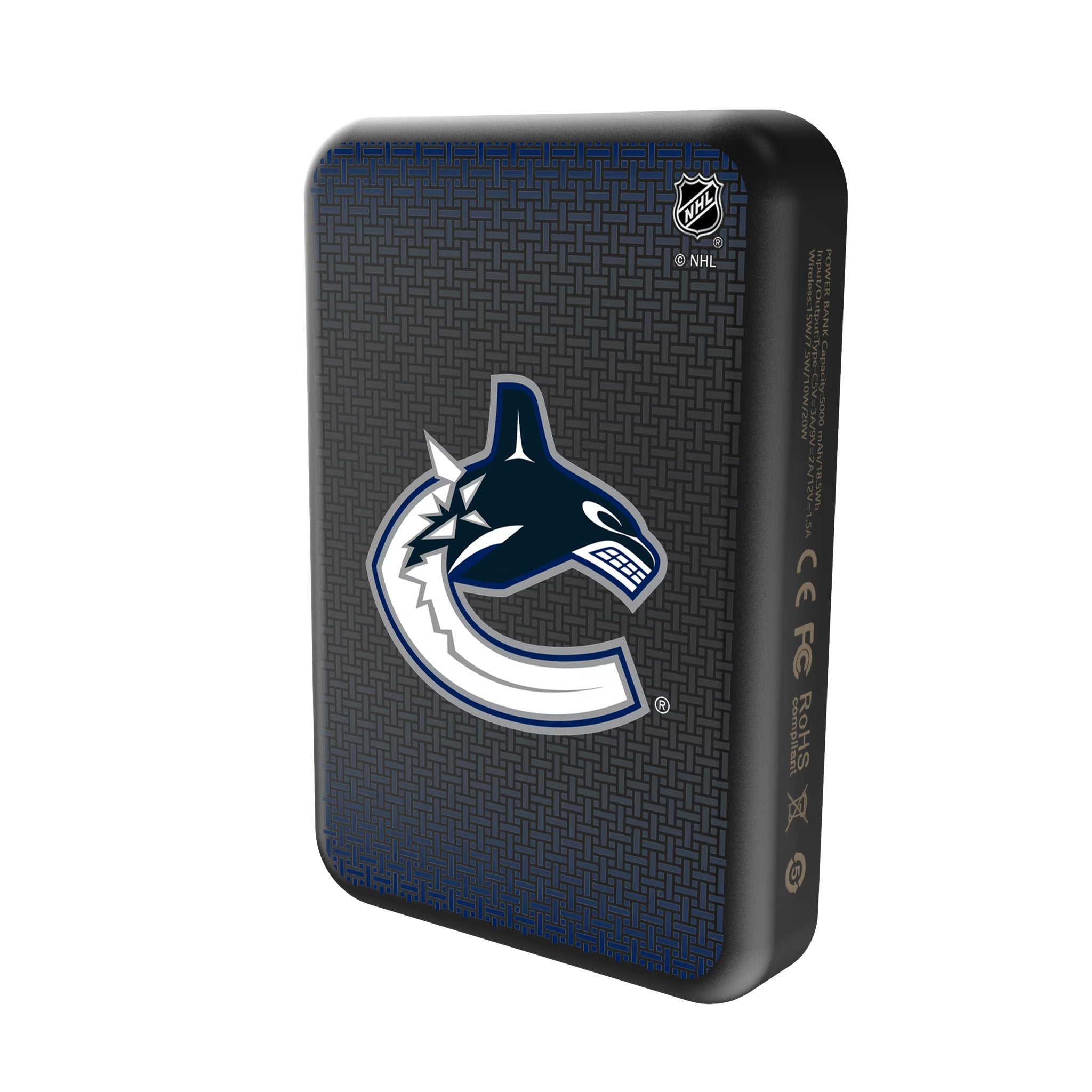 Vancouver Canucks Linen Wireless Mag Power Bank Solo.Jpg