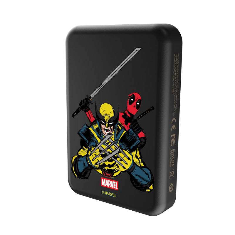 Marvel Deadpool Wolverine Badge Wireless Mag Power Bank Solo.Jpg
