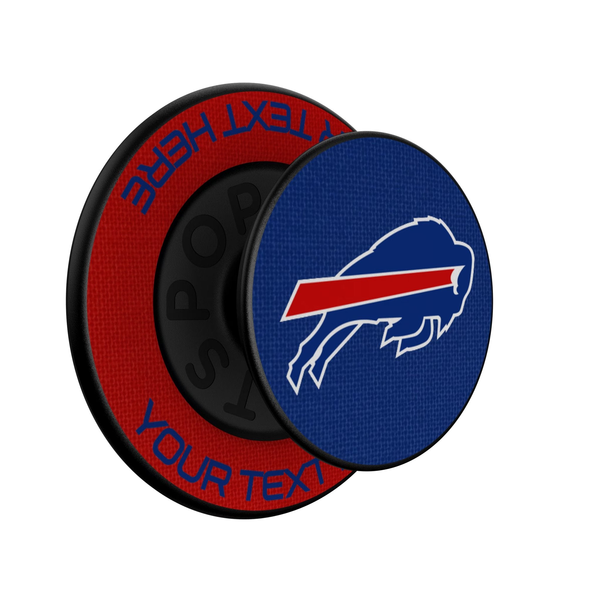 Buffalo Bills Personalized Endzone Solid Popsockets Round Magnetic Iso.Jpg