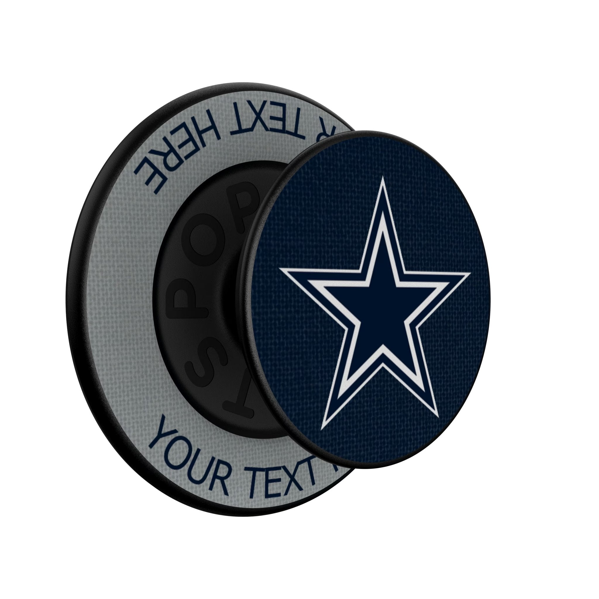 Dallas Cowboys Personalized Endzone Solid Popsockets Round Magnetic Iso.Jpg
