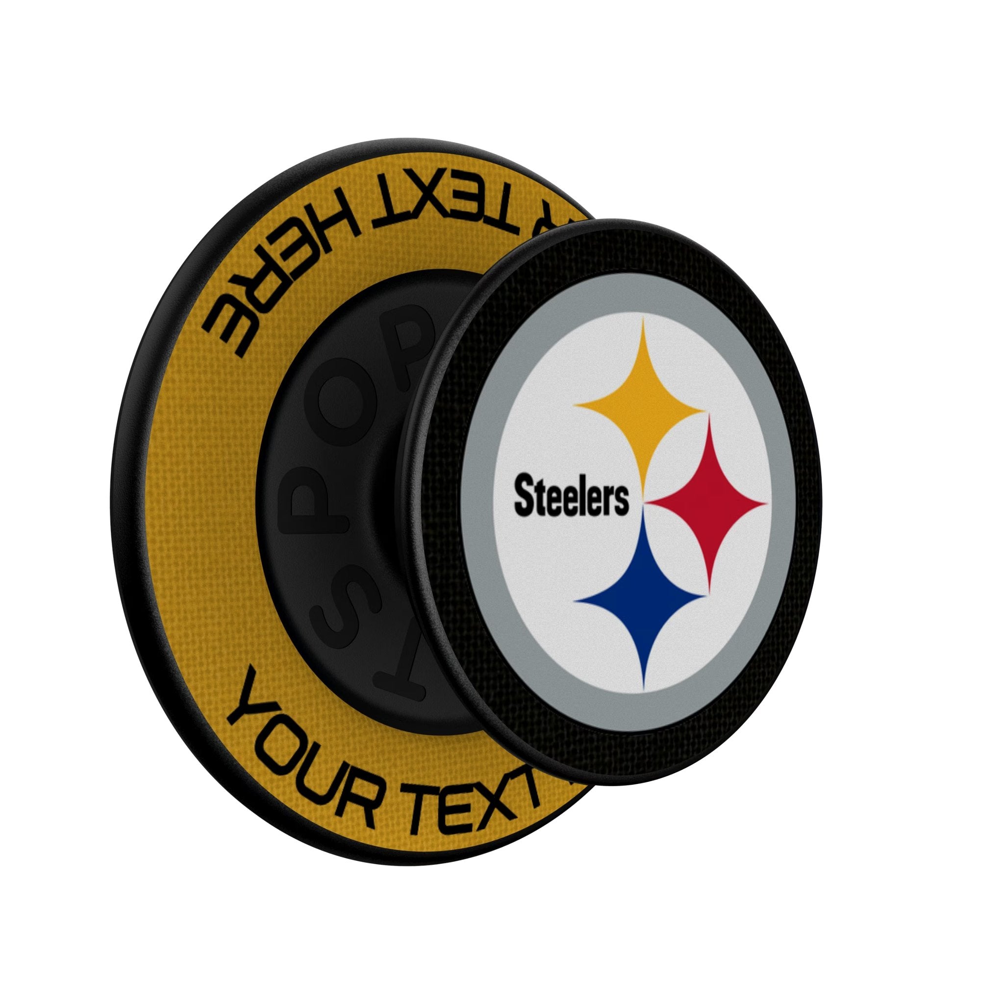 Pittsburgh Steelers Personalized Endzone Solid Popsockets Round Magnetic Iso.Jpg