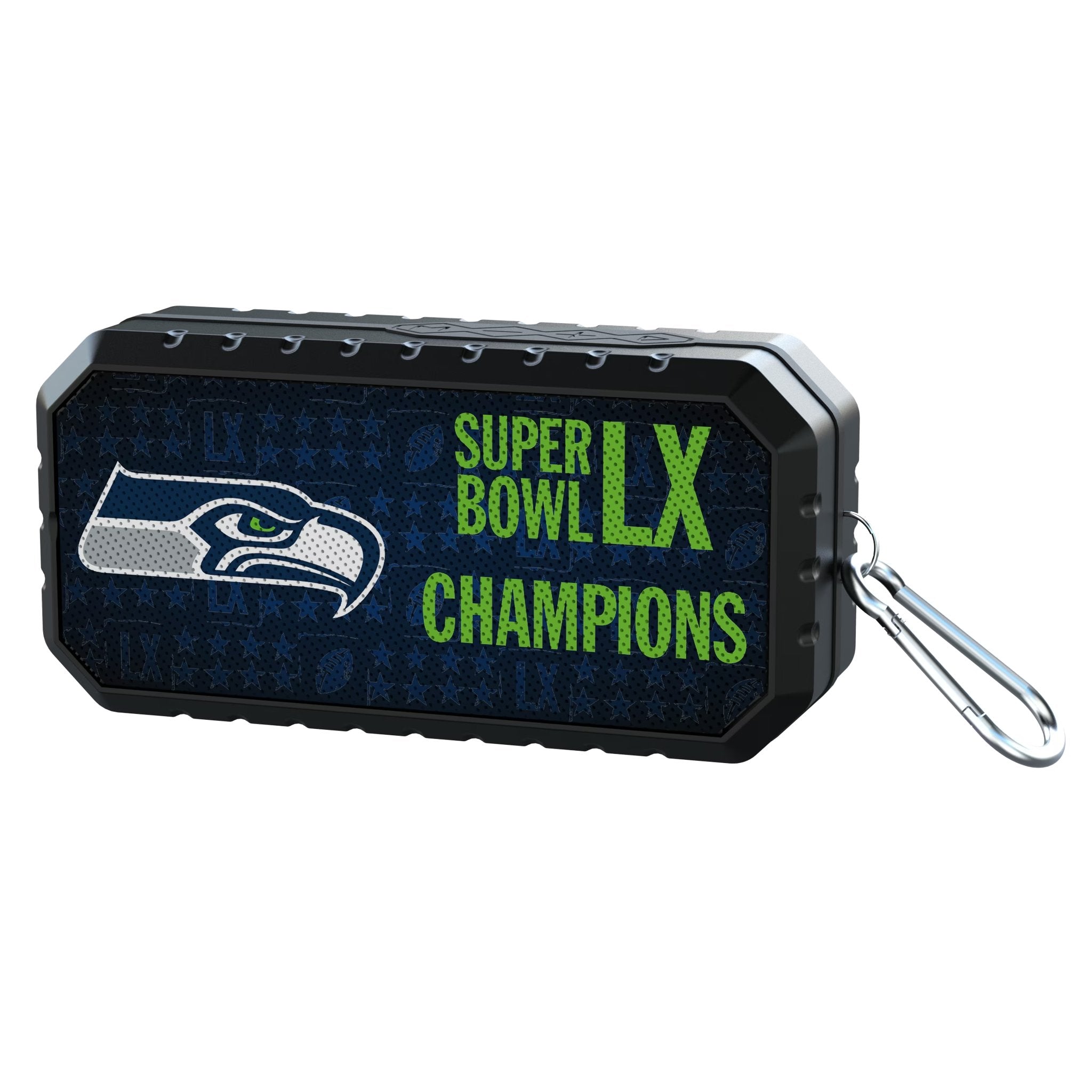 Seattle Seahawks 2026 Super Bowl Bluetooth Speaker Front.Jpg