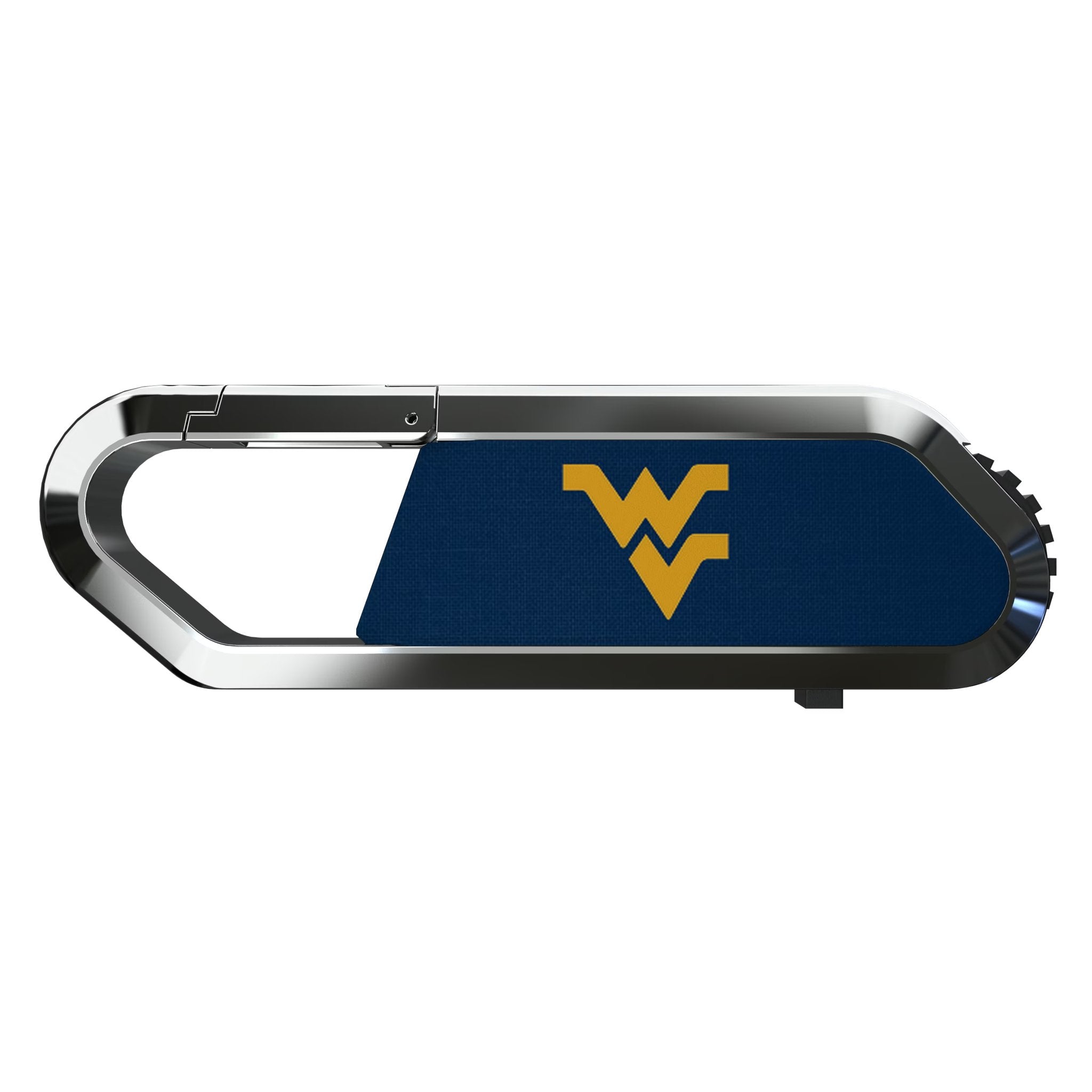 West Virginia University Mountaineers Solid USB 64GB Clip Style Flash Drive Flat.Jpg