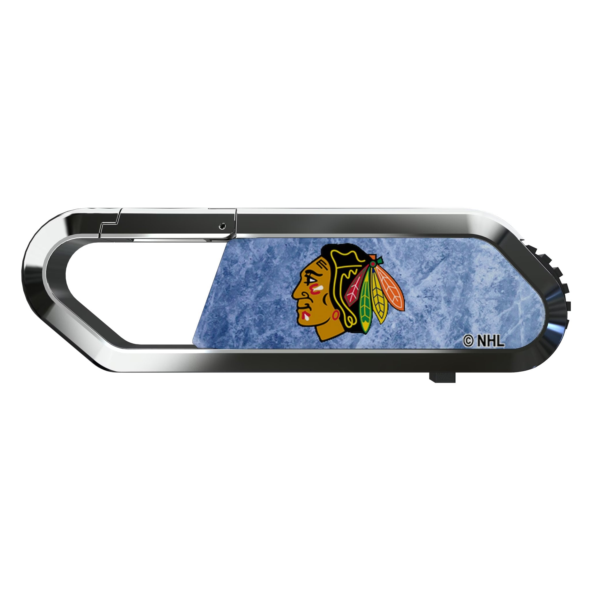 Chicago Blackhawks Ice Flood USB 64GB Clip Style Flash Drive Flat.Jpg