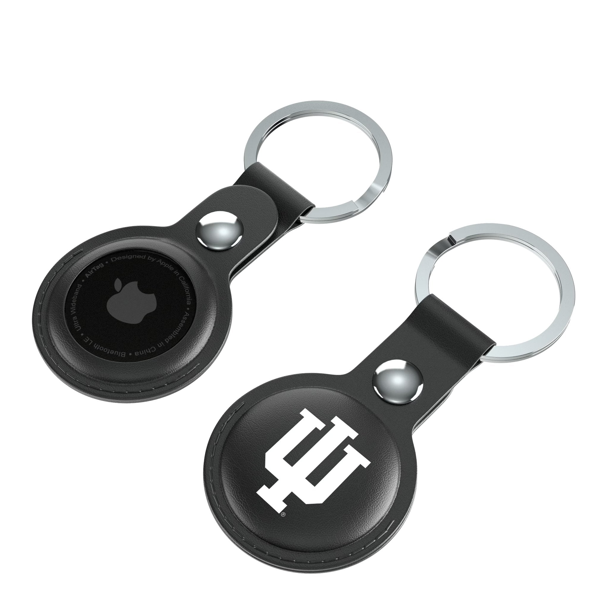 Indiana University Hoosiers Insignia AirTag Black Airtag Holder 2-Pack Iso.Jpg