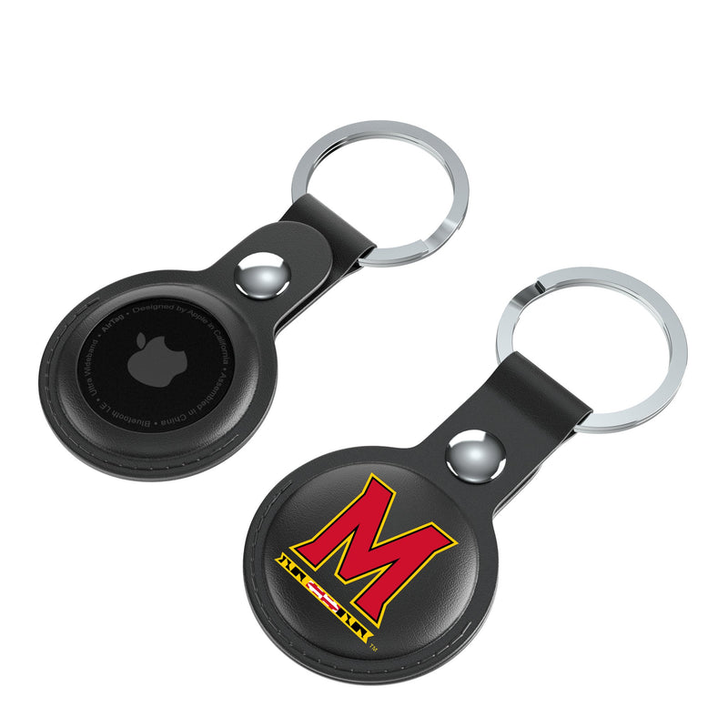 University of Maryland Terrapins Insignia AirTag Black Airtag Holder 2-Pack Iso.Jpg