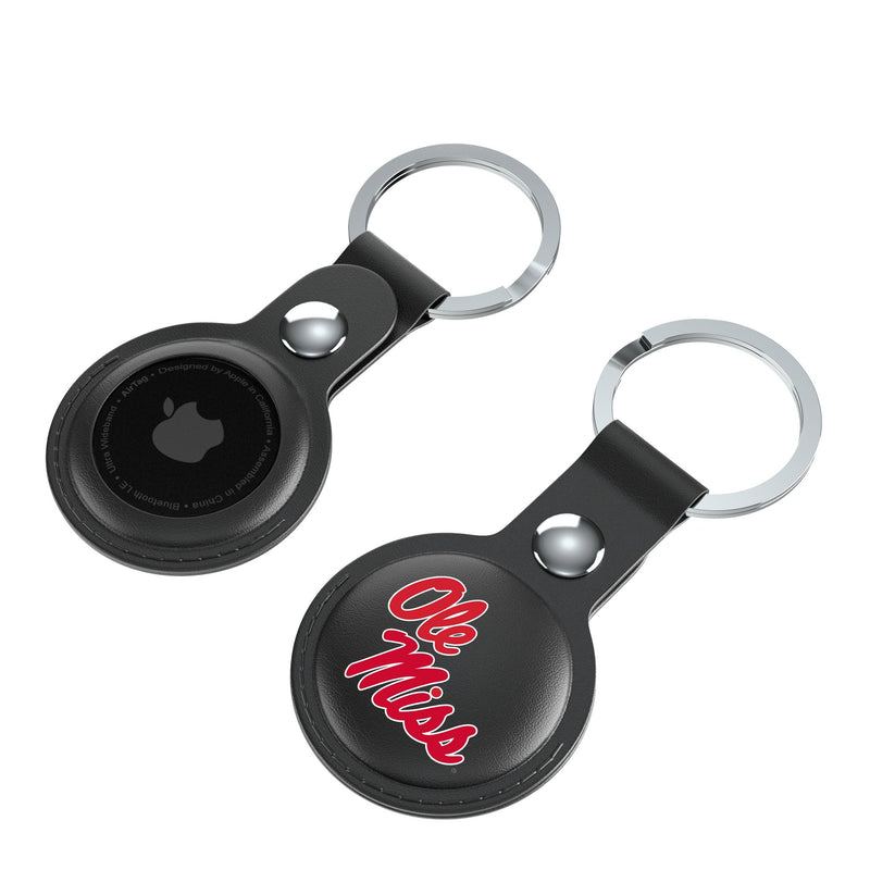 University of Mississippi Rebels Insignia AirTag Black Airtag Holder 2-Pack Iso.Jpg