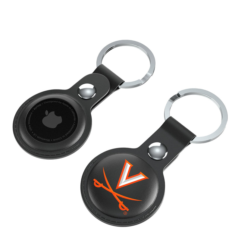 University of Virginia Cavaliers Insignia AirTag Black Airtag Holder 2-Pack Iso.Jpg