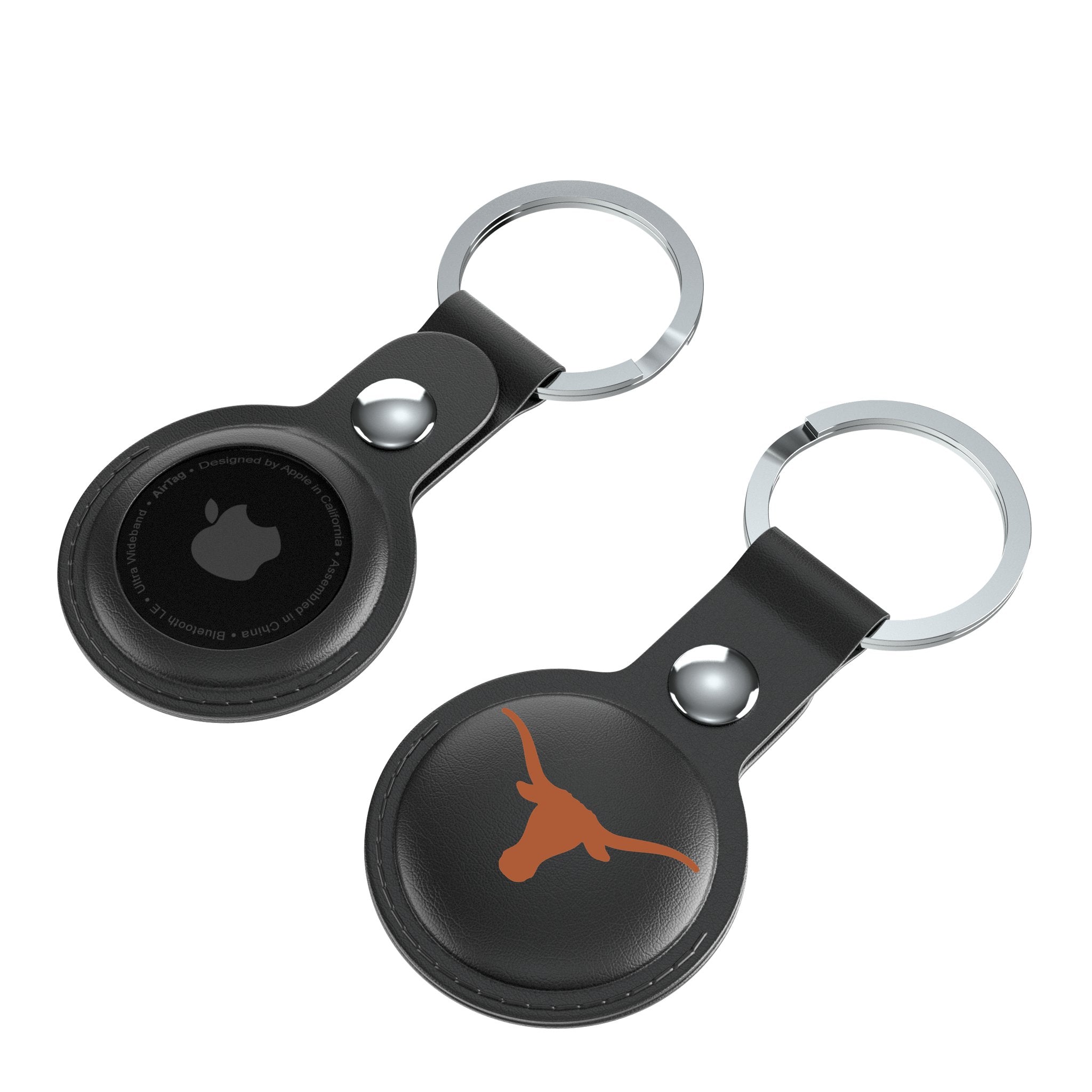 University of Texas Longhorns Insignia AirTag Black Airtag Holder 2-Pack Iso.Jpg