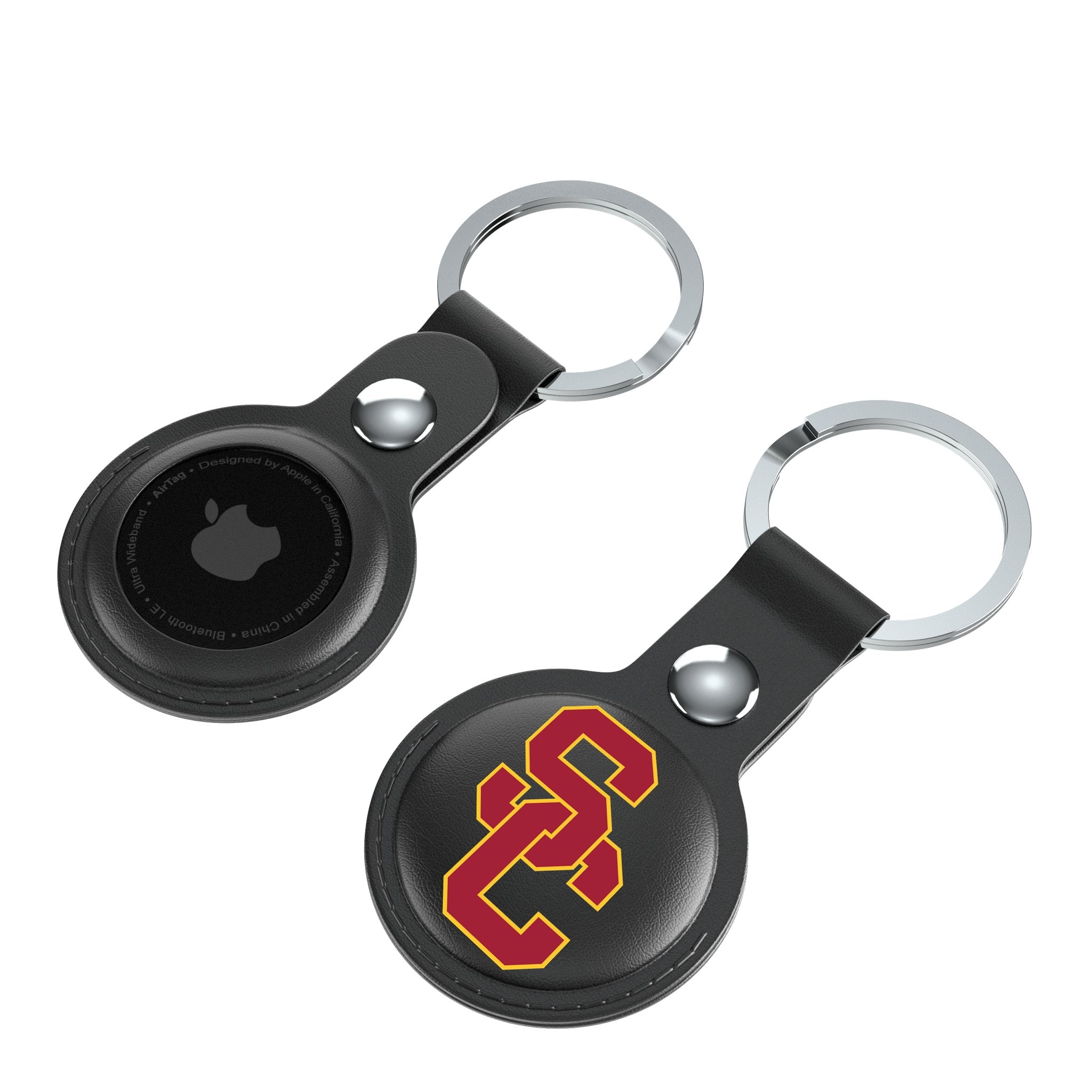 University of Southern California Trojans Insignia AirTag Black Airtag Holder 2-Pack Iso.Jpg