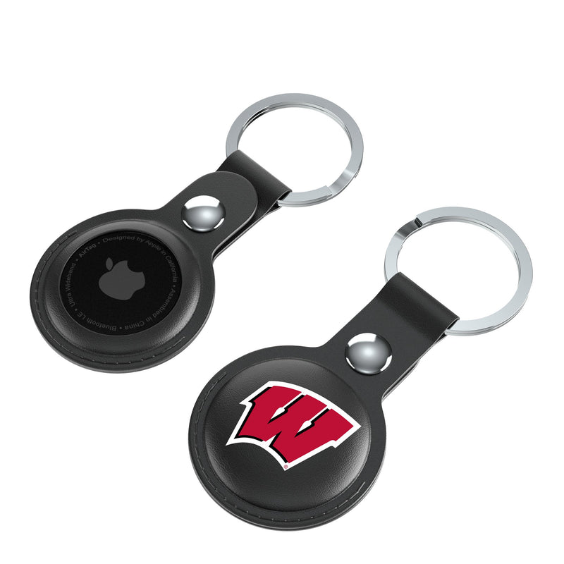 University of Wisconsin Badgers Insignia AirTag Black Airtag Holder 2-Pack Iso.Jpg