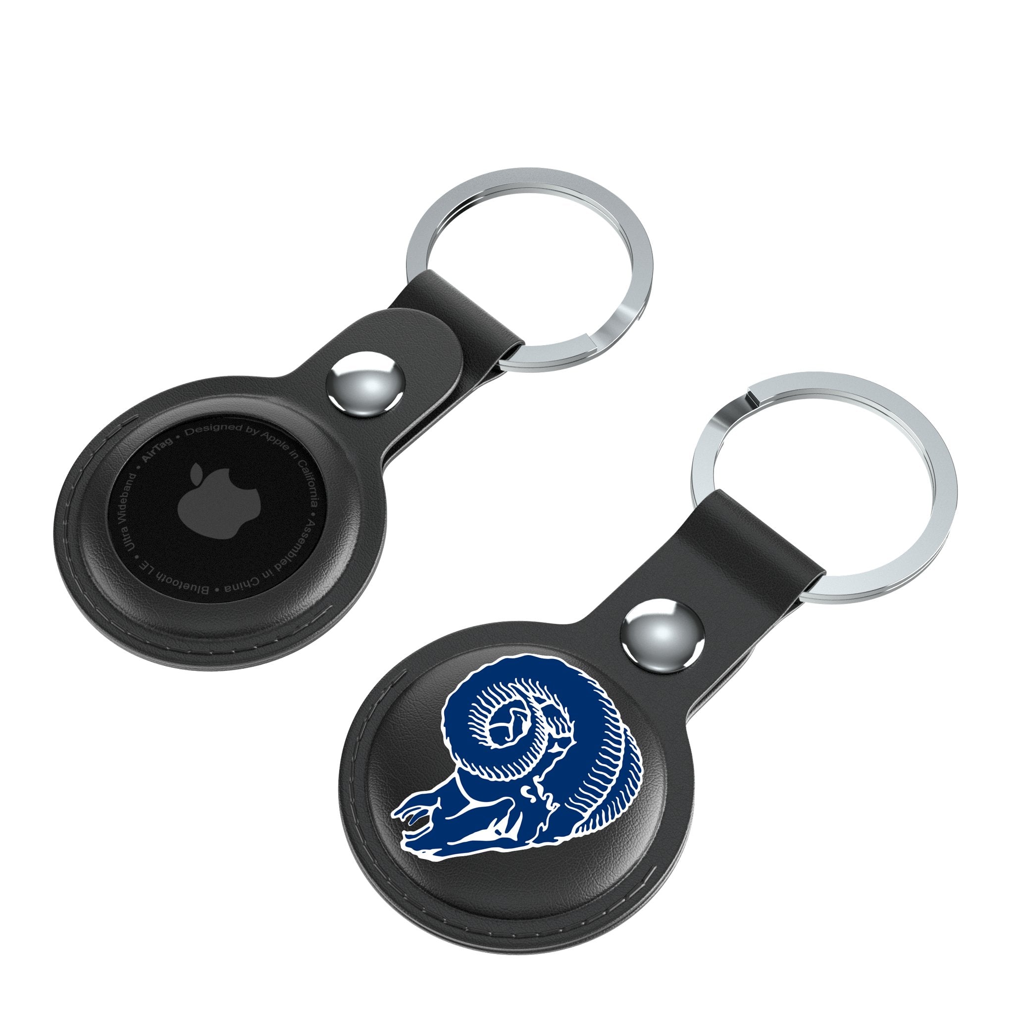 Los Angeles Rams Historic Collection Insignia AirTag Black Airtag Holder 2-Pack Iso.Jpg