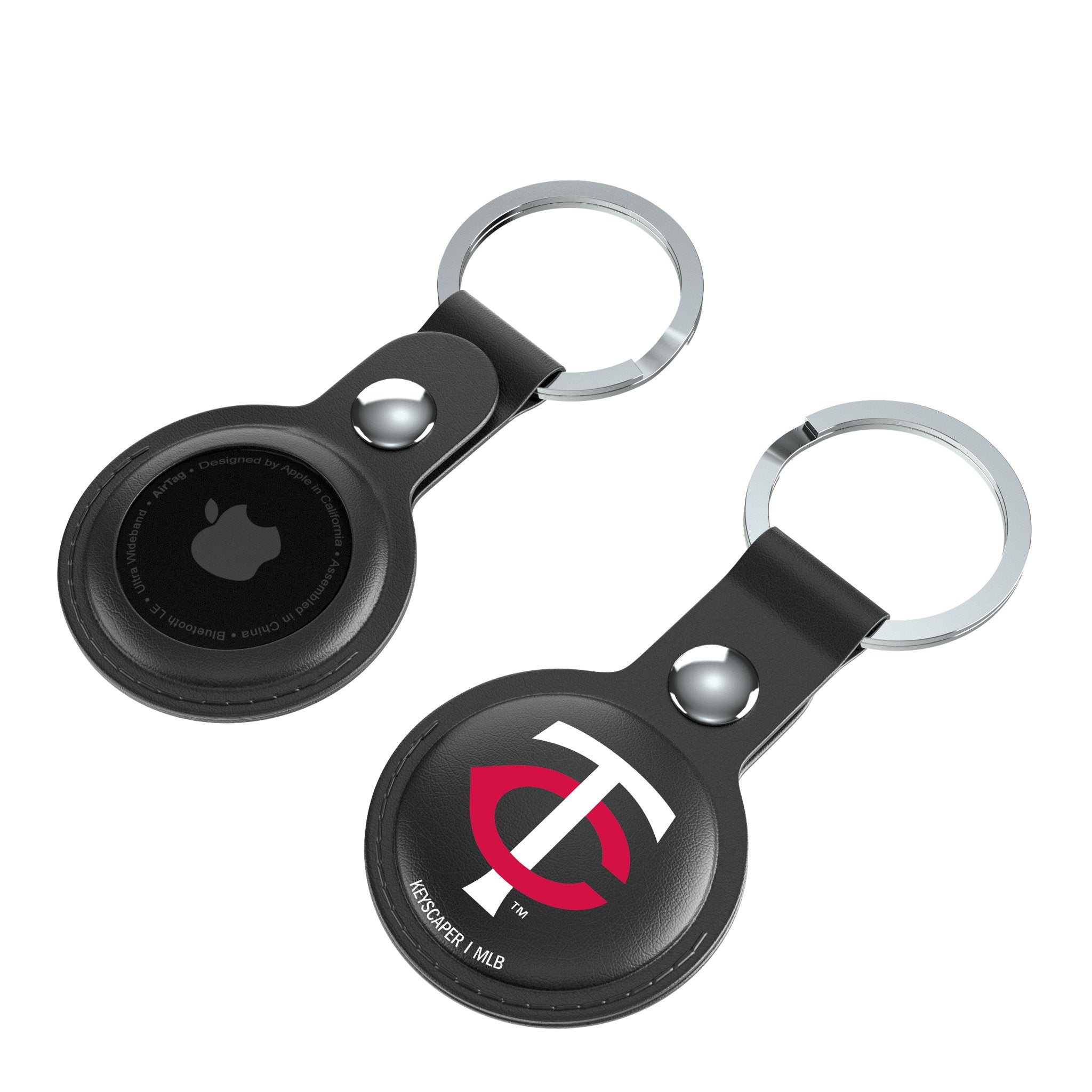 Minnesota Twins Insignia AirTag Black Airtag Holder 2-Pack Iso.Jpg