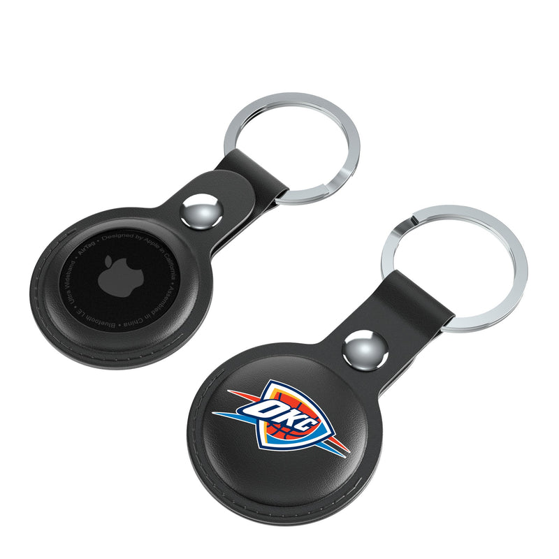 Oklahoma City Thunder Insignia AirTag Black Airtag Holder 2-Pack Iso.Jpg