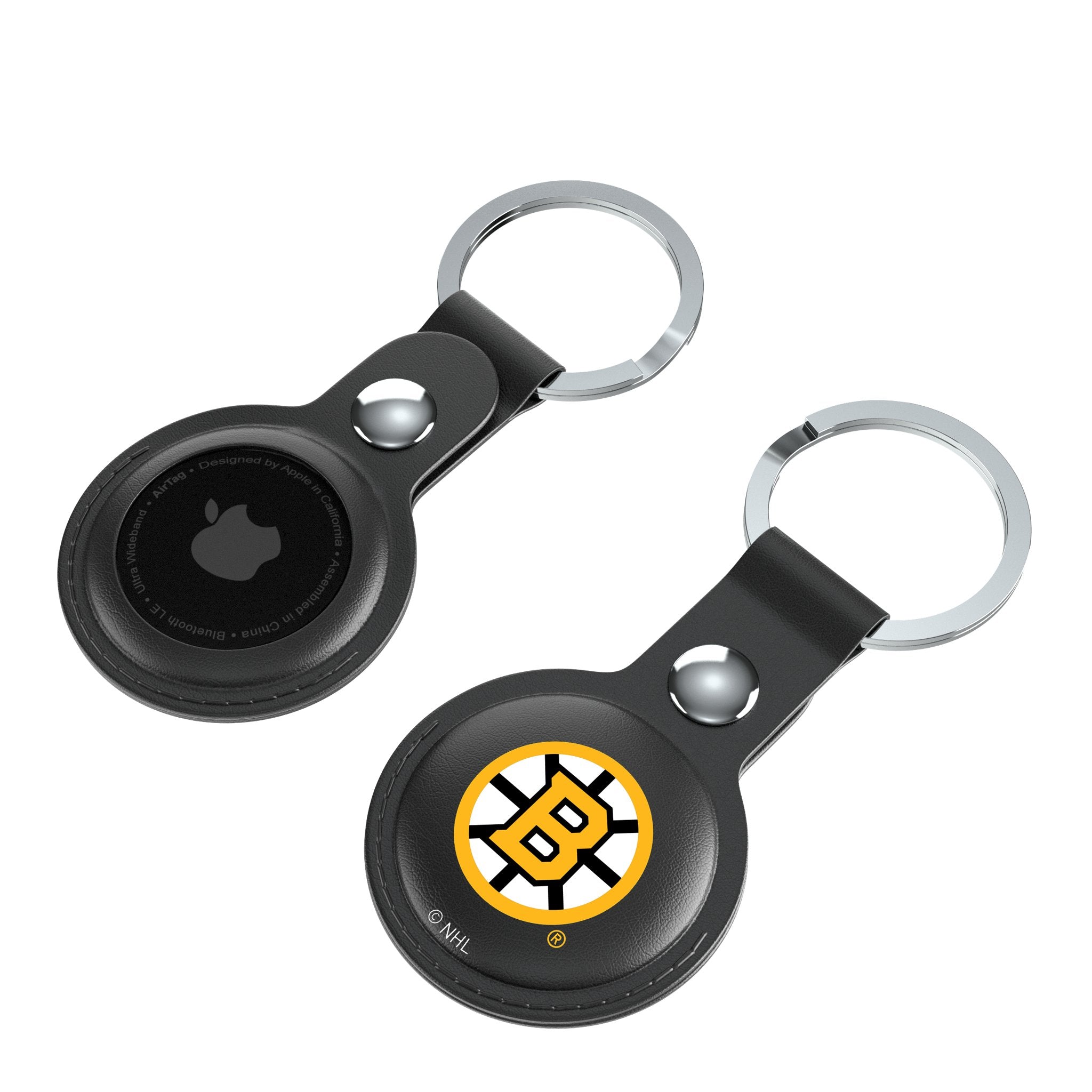 Boston Bruins Insignia AirTag Black Airtag Holder 2-Pack Iso.Jpg