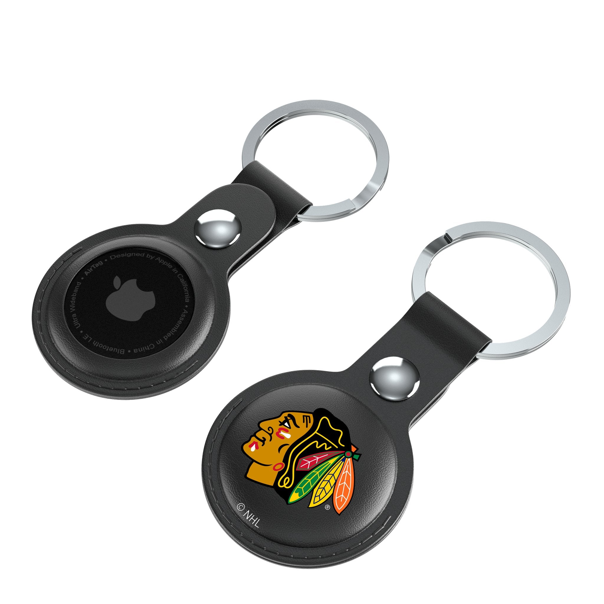 Chicago Blackhawks Insignia AirTag Black Airtag Holder 2-Pack Iso.Jpg
