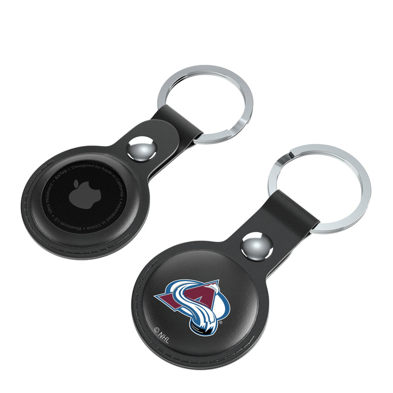 Colorado Avalanche Insignia AirTag Black Airtag Holder 2-Pack Iso.Jpg