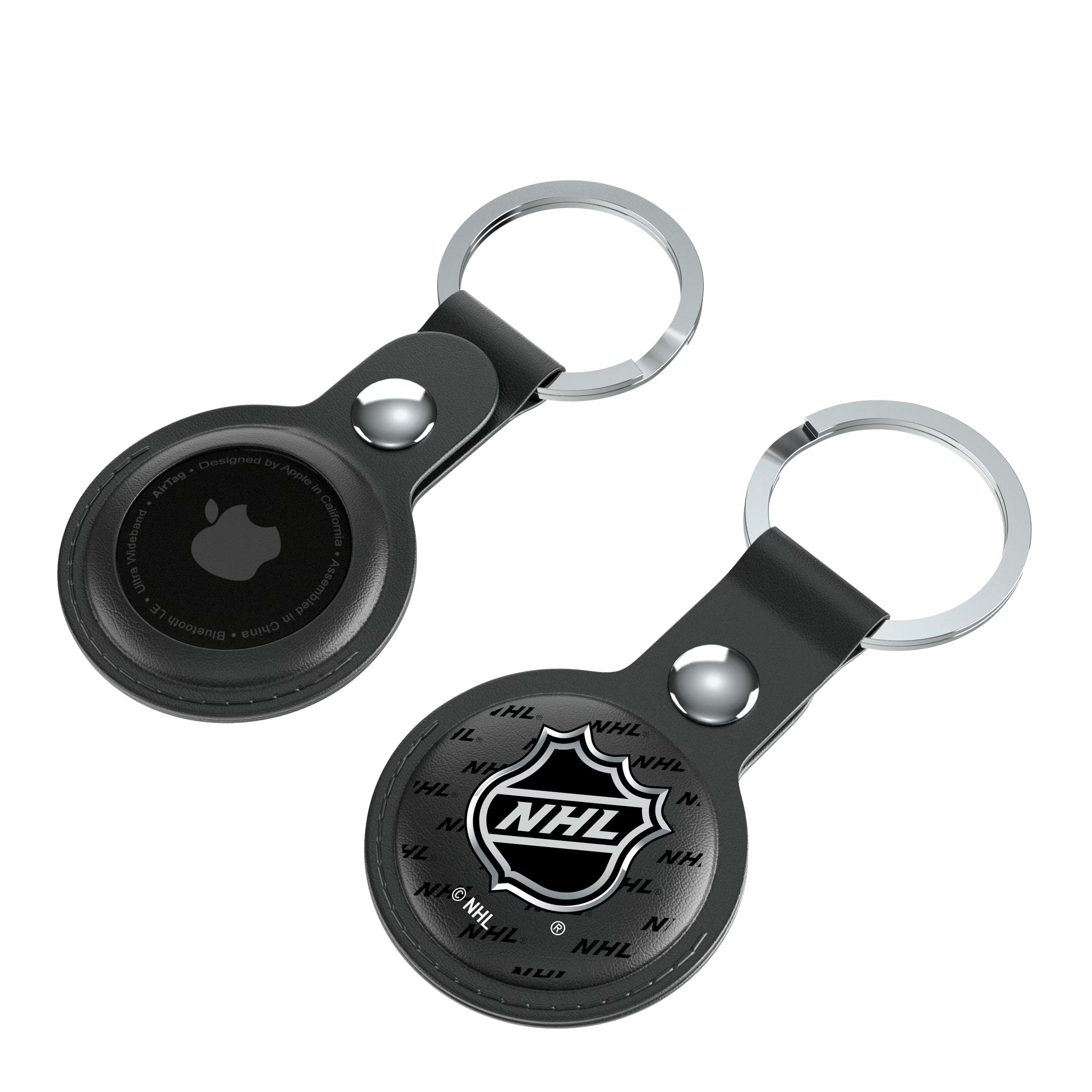 NHL Fashion Pattern AirTag Black Airtag Holder 2-Pack Iso.Jpg