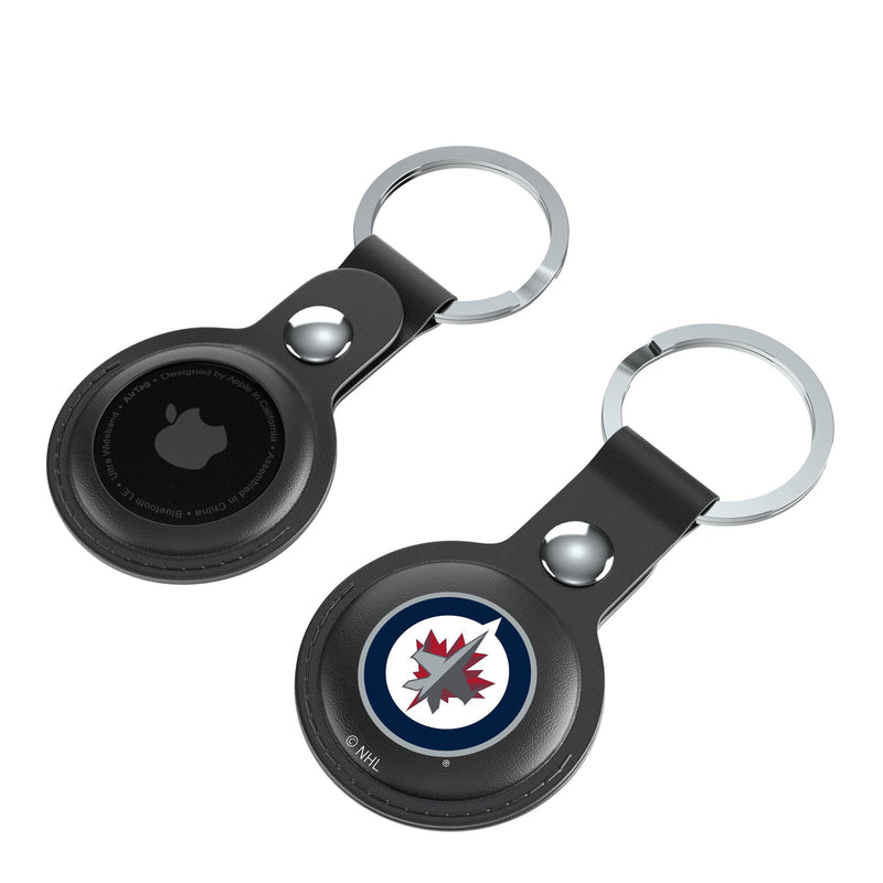 Winnipeg Jets Insignia AirTag Black Airtag Holder 2-Pack Iso.Jpg