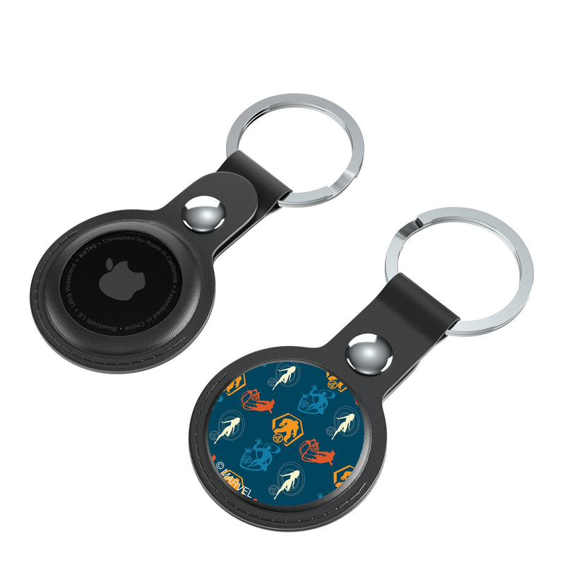 Marvel Fantastic Four Pattern 2 AirTag Black Airtag Holder 2-Pack Iso.Jpg