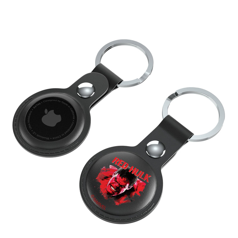 Marvel Avengers Red Hulk Badge AirTag Black Airtag Holder 2-Pack Iso.Jpg