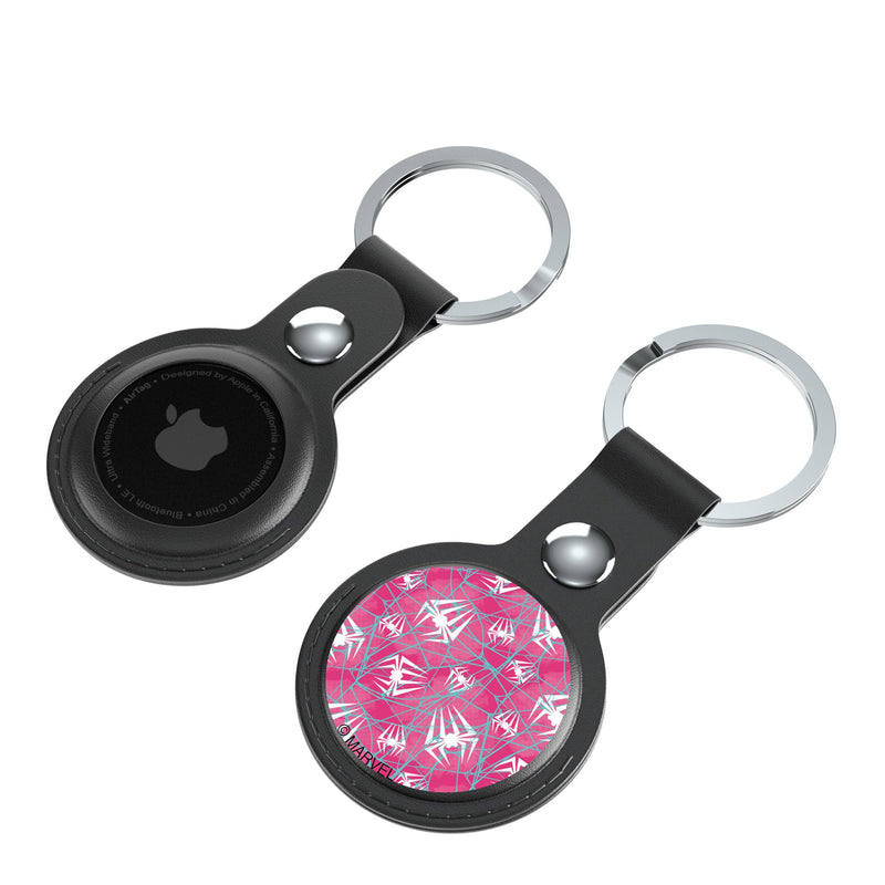 Marvel Spider-Gwen Pattern AirTag Black Airtag Holder 2-Pack Iso.Jpg