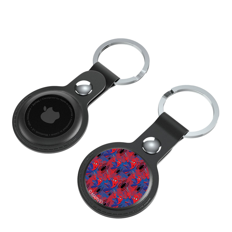 Marvel Spider-Man Pattern AirTag Black Airtag Holder 2-Pack Iso.Jpg
