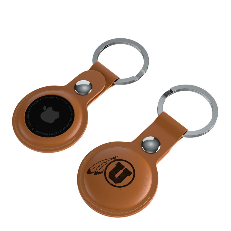 University of Utah Utes Burn AirTag Brown Airtag Holder 2-Pack Iso.Jpg