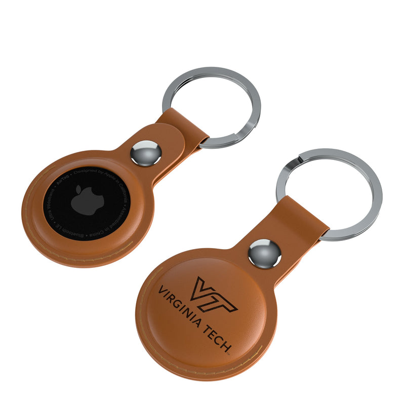 Virginia Tech Hokies Burn AirTag Brown Airtag Holder 2-Pack Iso.Jpg