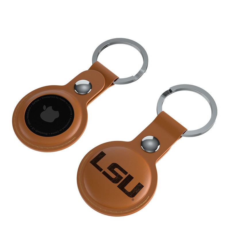 Louisiana State University Tigers Burn AirTag Brown Airtag Holder 2-Pack Iso.Jpg