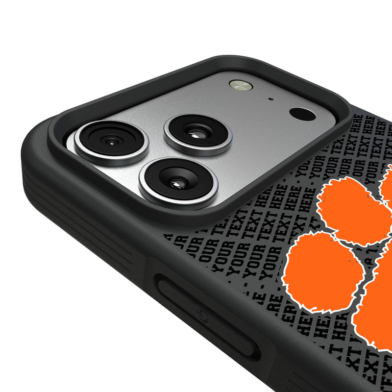 Clemson University Tigers Personalized EndZone Plus iPhone Bump Phone Case for Apple iPhone Detail.Jpg