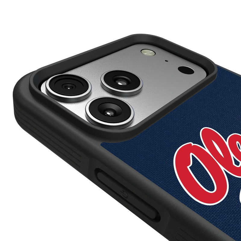 University of Mississippi Rebels Personalized Stripe iPhone Bump Phone Case for Apple iPhone Detail.Jpg