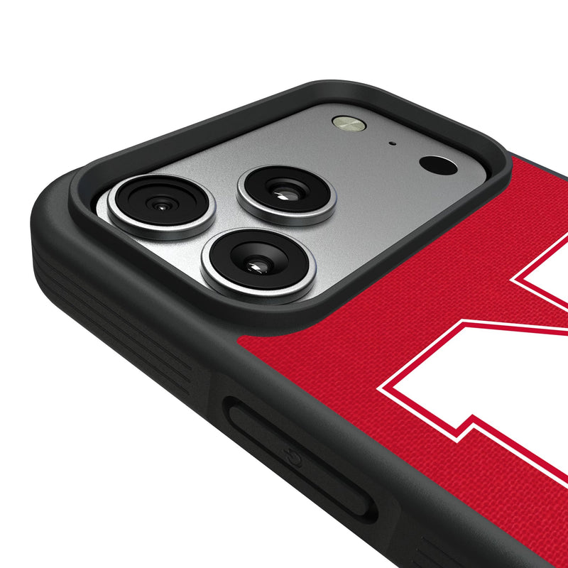 University of Nebraska Huskers Block N Personalized Stripe iPhone Bump Phone Case for Apple iPhone Detail.Jpg