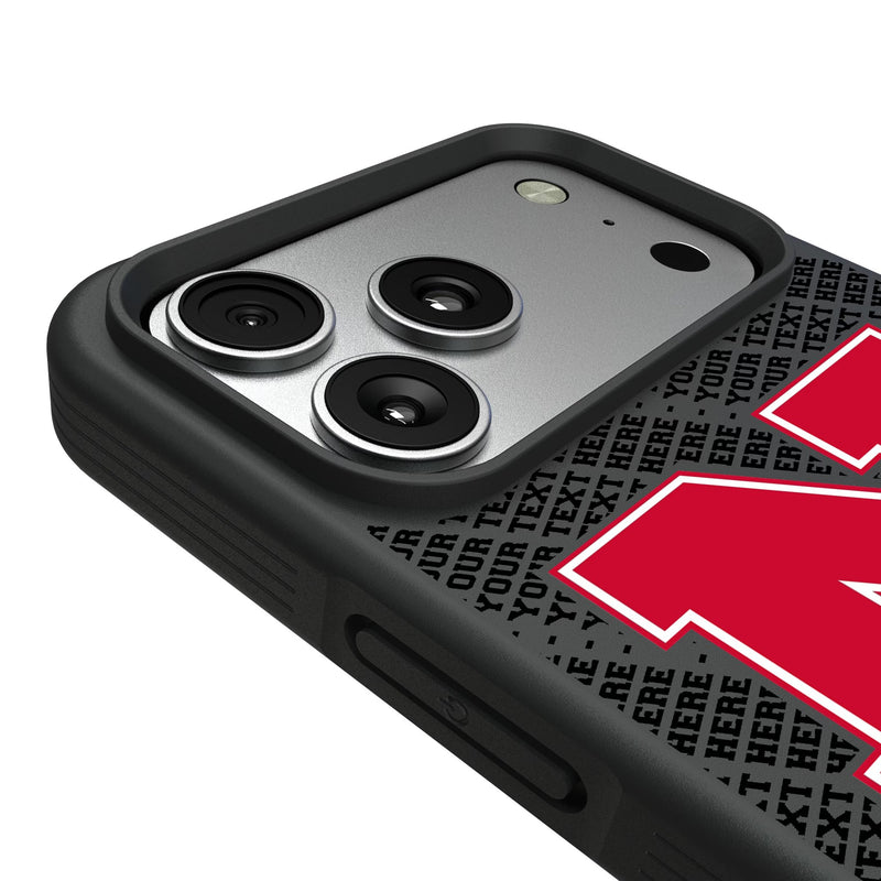 University of Nebraska Huskers Block N Personalized EndZone Plus iPhone Bump Phone Case for Apple iPhone Detail.Jpg