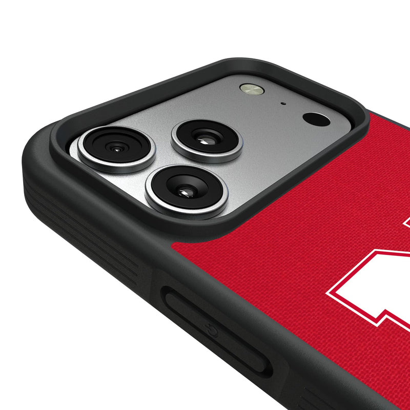 University of Nebraska Huskers Block N Solid iPhone Bump Phone Case for Apple iPhone Detail.Jpg
