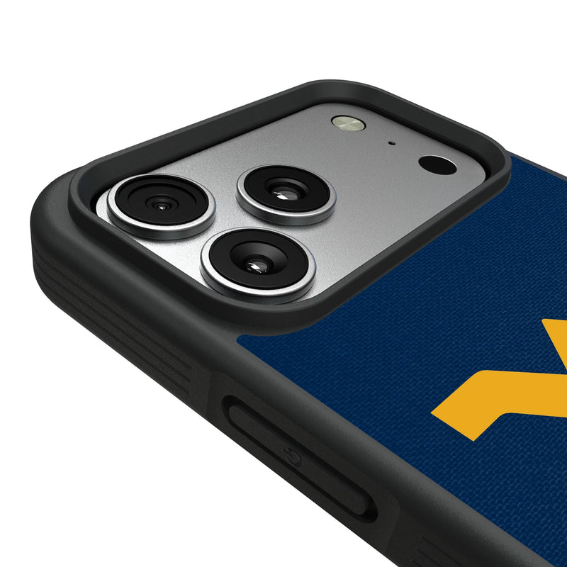 West Virginia University Mountaineers Solid iPhone Bump Phone Case for Apple iPhone Detail.Jpg