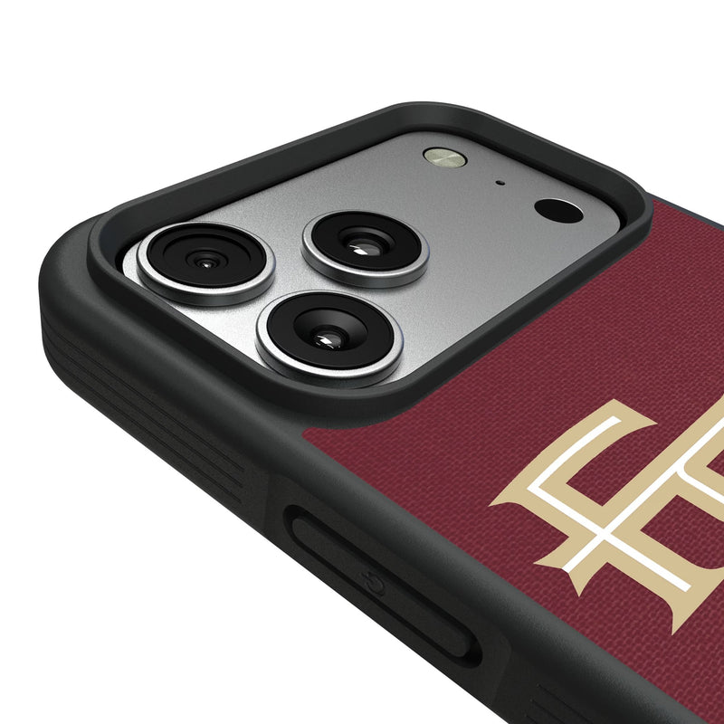 Florida State University Seminoles Athletic Wordmark Personalized Stripe iPhone Bump Phone Case for Apple iPhone Detail.Jpg